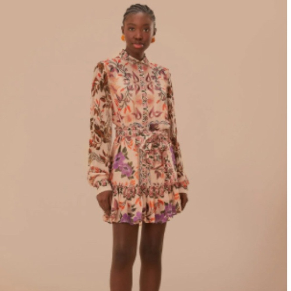 FARM Rio Floral Mini Dress in chiffon